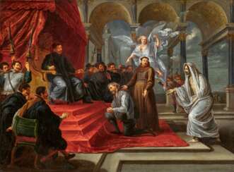 Willem van Herp d.Ä.. Der Heilige Antonius von Padua beweist die Unschuld des des Mordes angeklagten Martin von Bullones