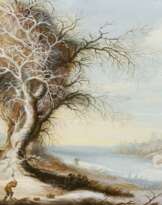 Gysbrecht Leytens. Winter Landscape with a Lumberjack