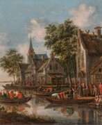 Томас Хеерманс. Thomas Heeremans. Dutch Town with Ferry Harbour