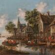 Thomas Heeremans. Dutch Town with Ferry Harbour - Auction Items
