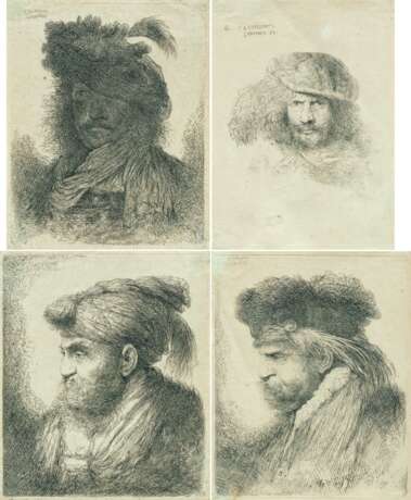 Giovanni Benedetto Castiglione. Four Etchings: Heads of Prophets - photo 1