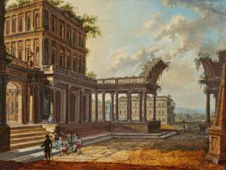 Christian Stöcklin. Architecture Capriccio with View of a Palace