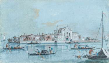Giacomo Guardi. Ansicht der Insel Sant'Elena in Venedig