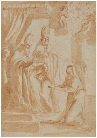 Giovanni Francesco Guerrieri. St Catherine in front of the Pope (?) - photo 1
