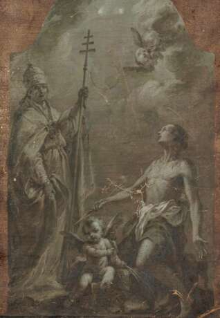 Giuseppe Varotti. Grisaille with St Gregory the Great and St Sebastian - photo 1