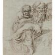 Luigi Sabatelli. Philosoph sitzend in Meditation und zwei Köpfe eines alten Mannes - Auktionsware