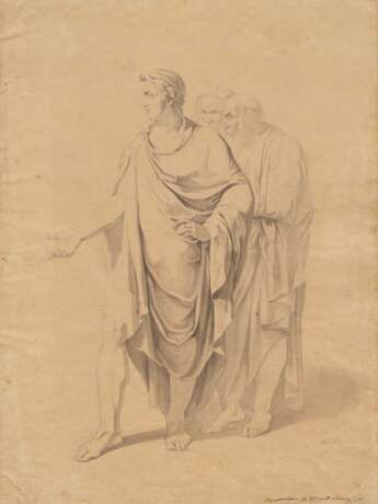 Vincenzo Camussini. Study of Three Standing Male Figures - photo 1