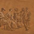 Giuseppe Sabatelli. Group of Sitting figures Listening to the Reading of Gerusalemme Liberata - Prix ​​des enchères