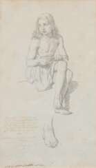 Giuseppe Sabatelli. Studie eines sitzenden jungen Mannes