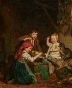 Феликс Шлезингер. Felix Schlesinger. Interior with Children Eating Soup