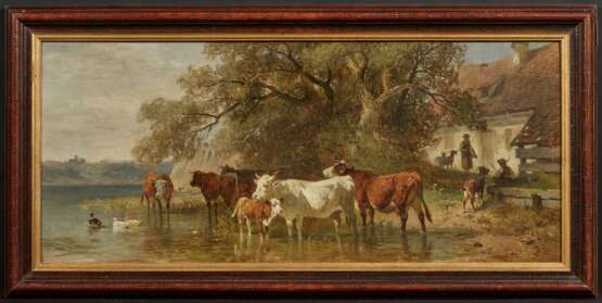 Friedrich Voltz. Sheperds with Cattle at Water - photo 2