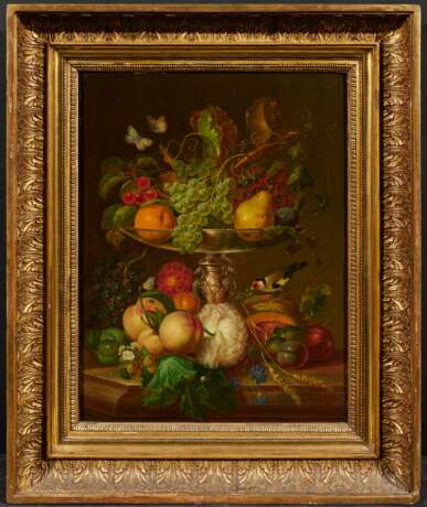 Caspar Arnold Grein. Magnificant Still Life with Flowers and Fruit in a Glass Bowl - photo 2