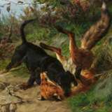 Carl Friedrich Deiker. Hunting Dogs with Fox - photo 1