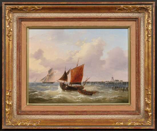 Louis Verboeckhoven. Two Paintings: Sailors in front of the Coast - photo 3