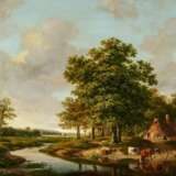 Hendrikus van de Sande Bakhuyzen. Wide Landscape with Cattle at the Waterside - фото 1