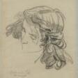Anselm Feuerbach. Study of a Young Woman's Head - Marchandises aux enchères