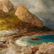 Oswald Achenbach. Fisher Boats at the Beach of Capri - Auction Items