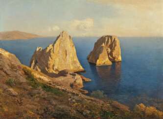 Albert Flamm. The Faraglioni Rocks near Naples in the Evening Light
