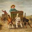 Henriette Ronner-Knip. Dog Cart Race - Аукционные товары