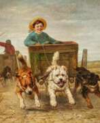 Генриетта Роннер-Книп. Henriette Ronner-Knip. Dog Cart Race