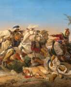Раден Салех. Raden Saleh Ben Jaggia. Battle between Arab Horsemen and a Lion