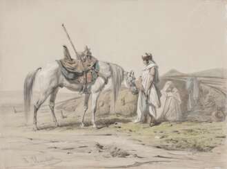 Theodor Horschelt. Two Resting Bedouins