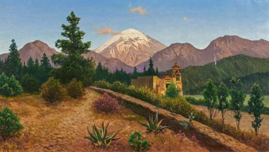 August Lohr. Mountain Landscape in Mexico with Popocatepetl - photo 1