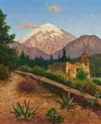 August Lohr. August Lohr. Gebirgslandschaft in Mexiko mit dem Popocatepetl