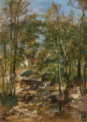 Josef Wenglein. Forest Landscape with Millstream