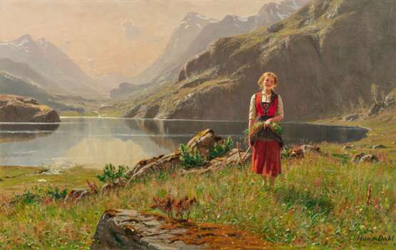 Hans Dahl. Girl at the Norwegian Fjord - photo 1