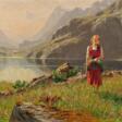 Hans Dahl. Girl at the Norwegian Fjord - Marchandises aux enchères