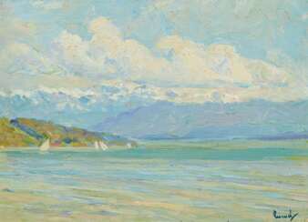Edward Cucuel. View over the Stanberg Lake to the Mountains