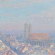 Charles Joh. Palmié. Morgendlicher Blick über die Dächer auf die Liebfrauenkirche in München - Auktionsware