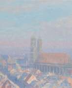 Charles Johann Palmie. Charles Joh. Palmié. Morgendlicher Blick über die Dächer auf die Liebfrauenkirche in München