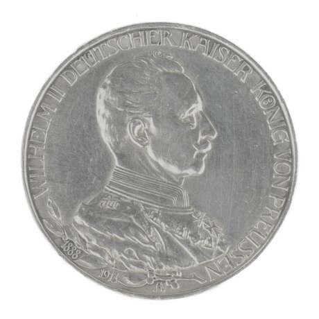 Pi&egrave;ce en argent de 3 marks. Allemagne 1913. Silber 3.3 - Foto 2