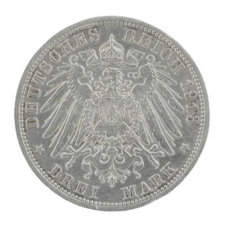 Pi&egrave;ce en argent de 3 marks. Allemagne 1913. Argent 3.3 - photo 3