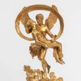 Pendule En Bronze d&amp;39;&eacute;poque Restauration Repr&eacute;sentant &amp;quot;Eros Et Psych&eacute;&amp;quot; Gilded bronze Romanticism 51 - Foto 2