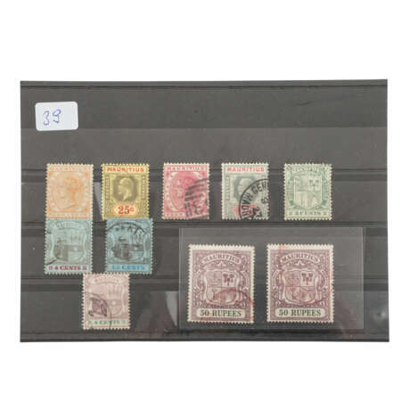 Mauritius - Kleiner Bestand an Marken gestempelt. Dabei 2 x 50 Rupien 1924. - photo 1