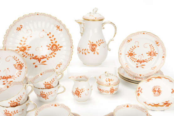 Meissen coffee service 'Indian painting in coral red' - фото 3
