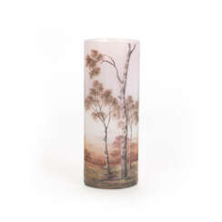 Daum Frères Nancy vase with landscape motif 'paysage mauve