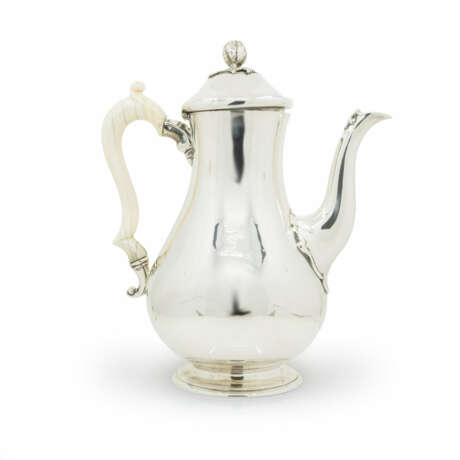 Silver coffee pot with leg handle - photo 1