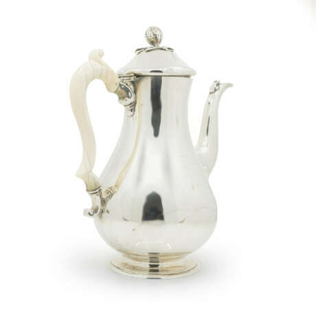 Silver coffee pot with leg handle - photo 2