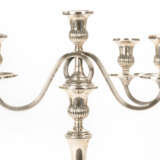 A pair of 3-flame silver candlesticks - фото 2