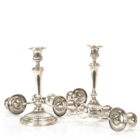 A pair of 3-flame silver candlesticks - photo 3