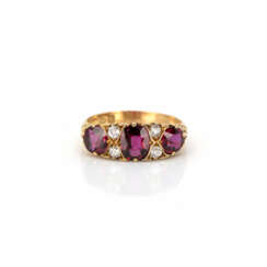 Victorianischer Ring mit Rubin-Diamantbesatz