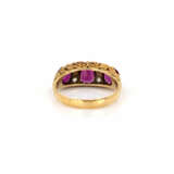 Victorianischer Ring mit Rubin-Diamantbesatz - Foto 4