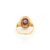 Ring with amethyst and diamond setting - photo 4