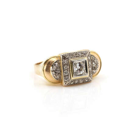 Art deco ring with diamond setting - photo 2