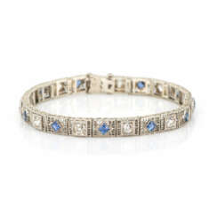 Bracelet with sapphire-diamond setting