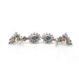 Pair of clip earrings set with sapphires and diamonds - photo 1